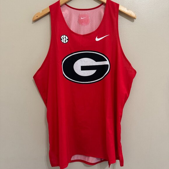 Nike Pro Elite Team Issue UGA Georgia Track Singlet Running SEC USA Men's L NEW - Picture 1 of 11
